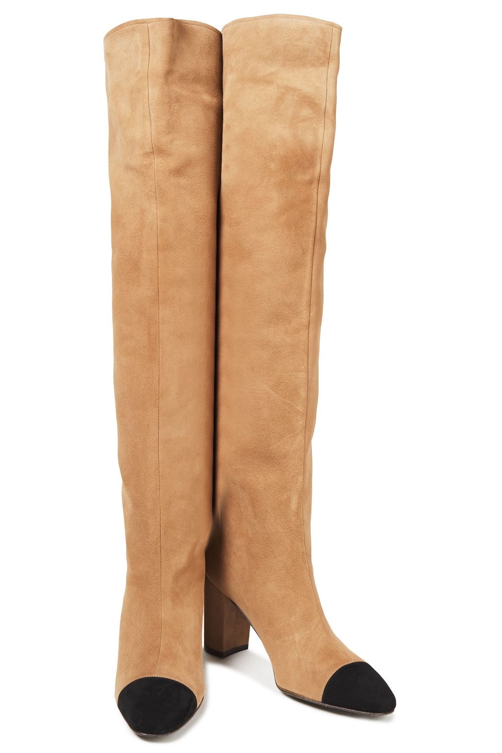 STUART WEITZMAN Two-tone suede over-the-knee boots