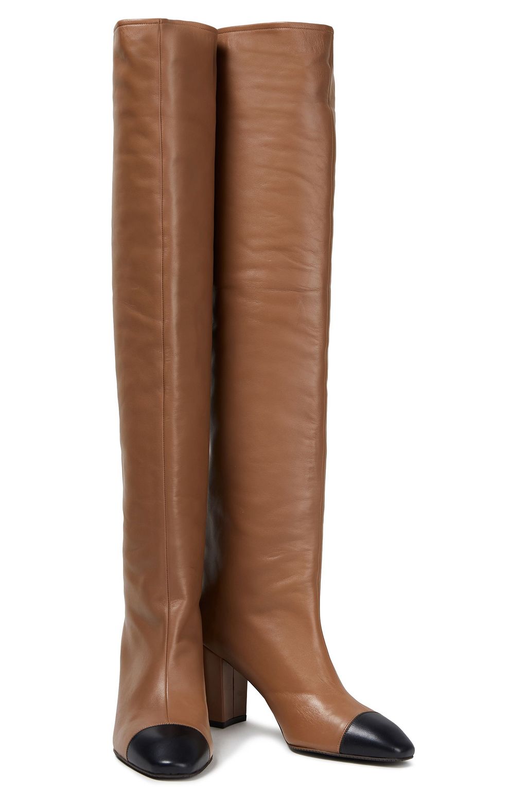 STUART WEITZMAN Two-tone leather over-the-knee boots