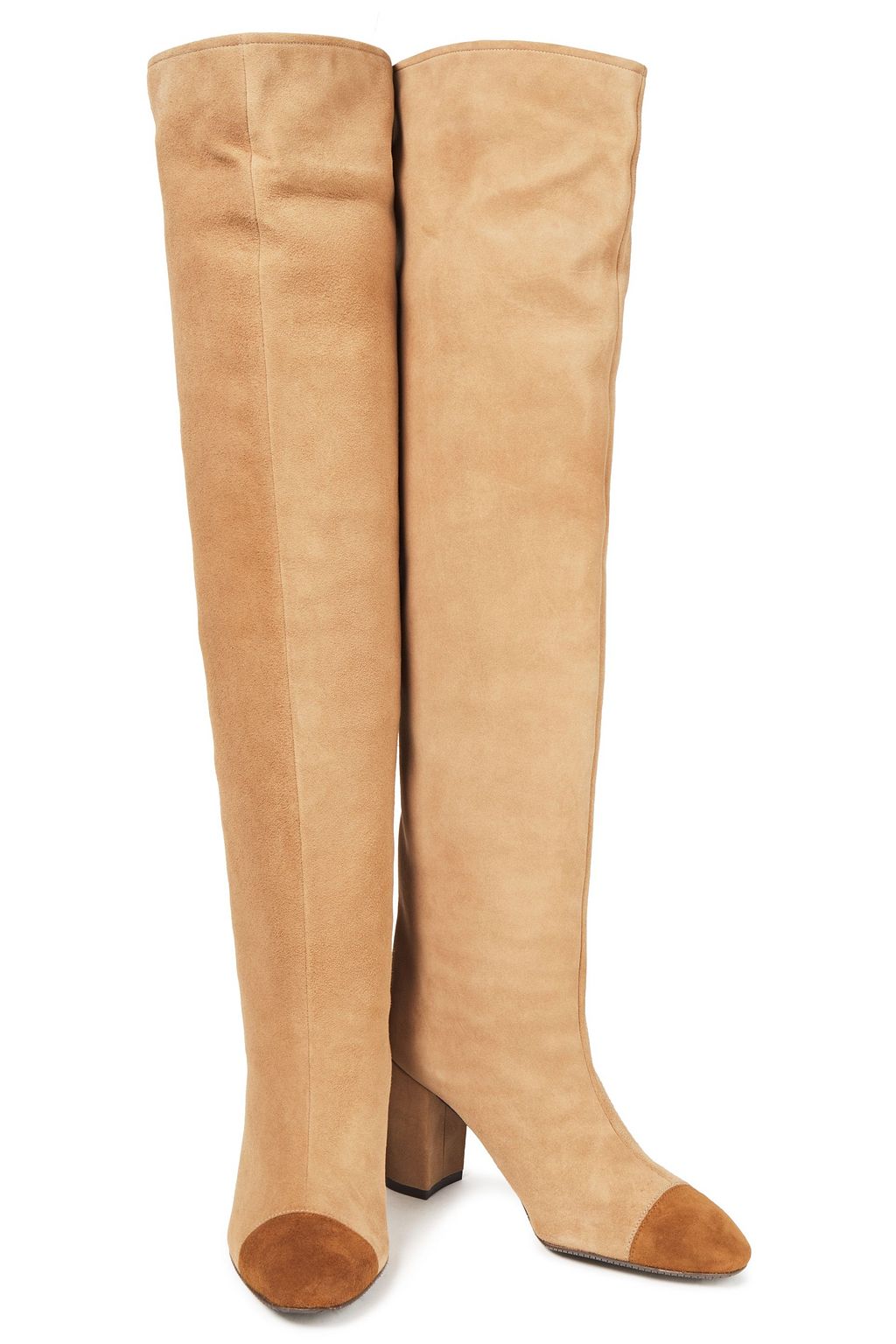 STUART WEITZMAN Two-tone suede over-the-knee boots
