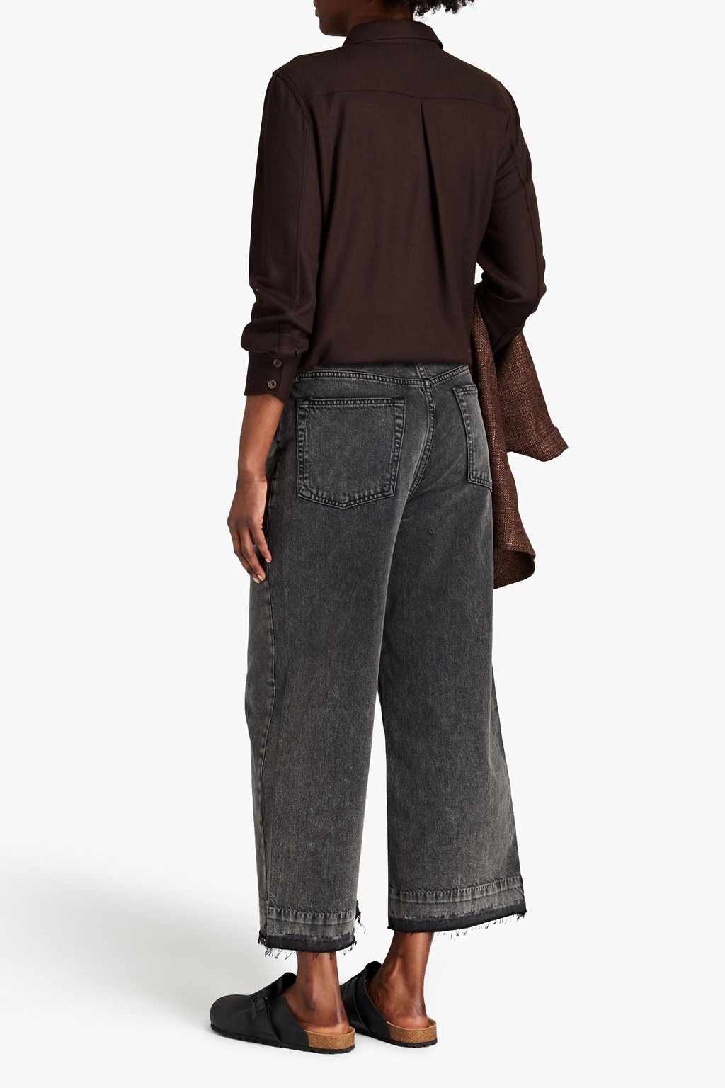 RAG & BONE Maya hoch sitzende Cropped Jeans mit weitem Bein in ausgewaschener Optik