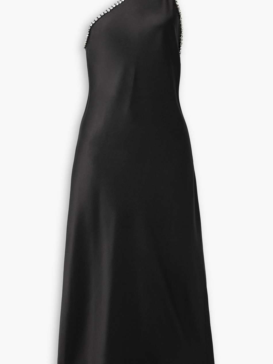 diana one-shoulder crystal-embellished satin maxi dress