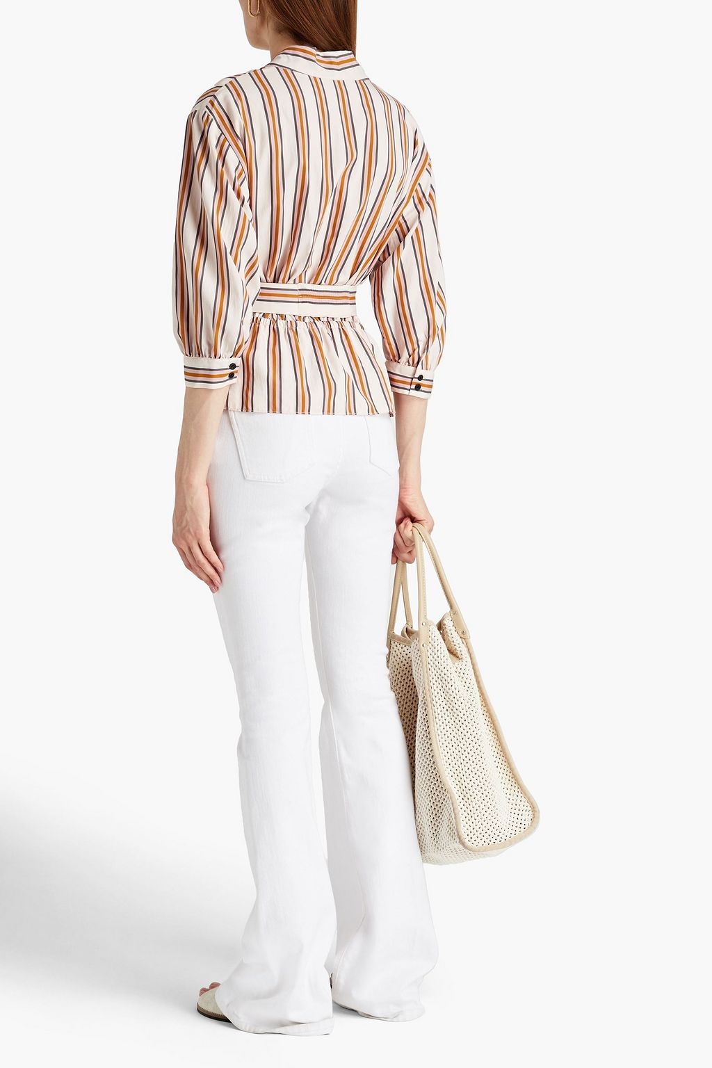 BA&SH Nala striped twill wrap top