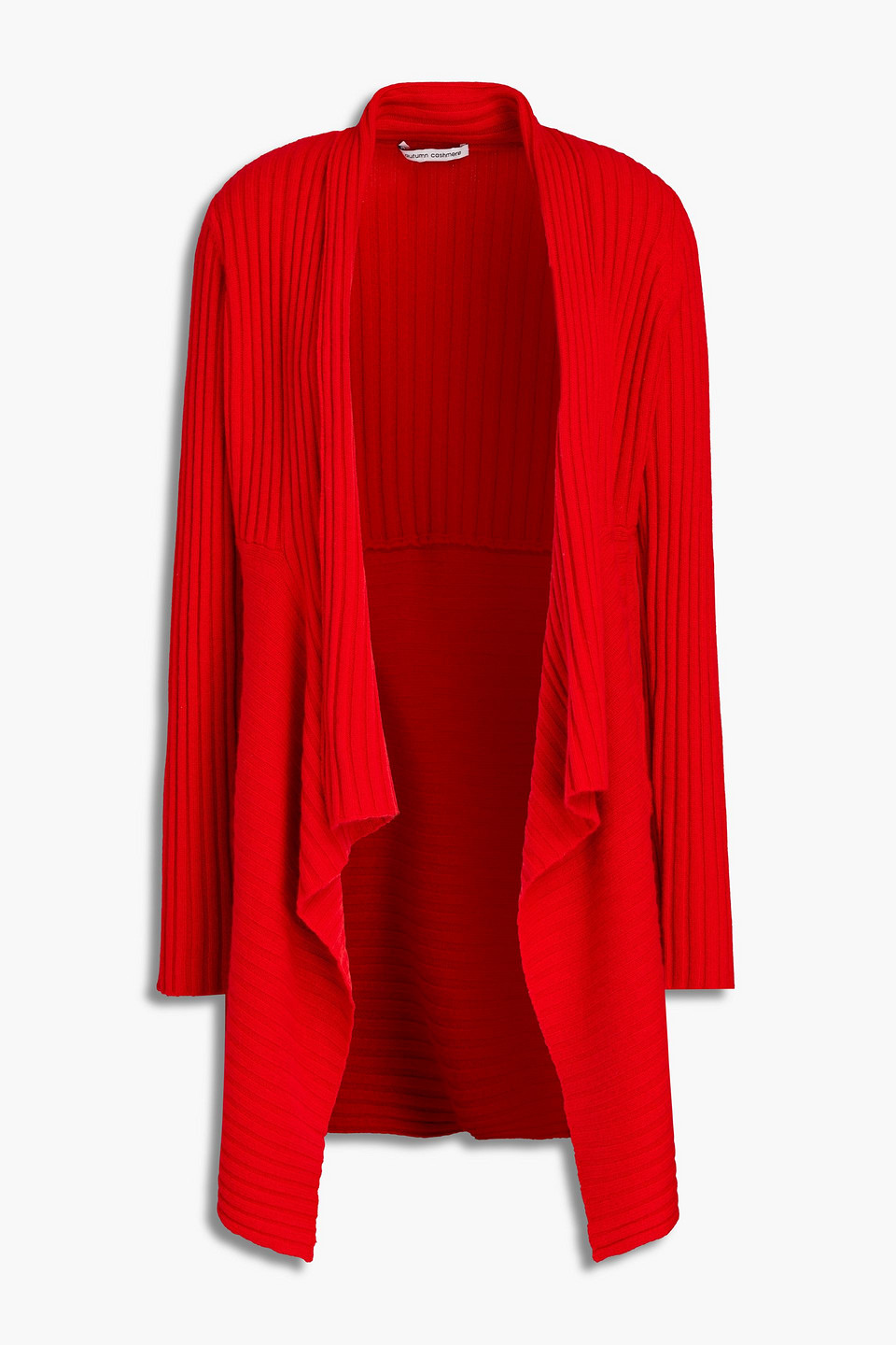 Autumn Cashmere Draped ribbed-knit cardigan