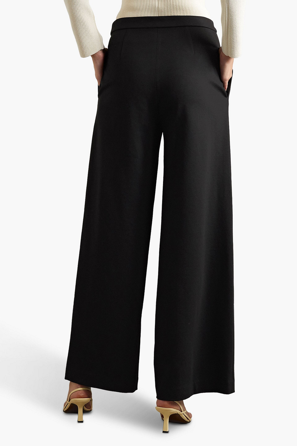 Rosetta Getty Wrap-effect Jersey Wide-leg Pants In Black