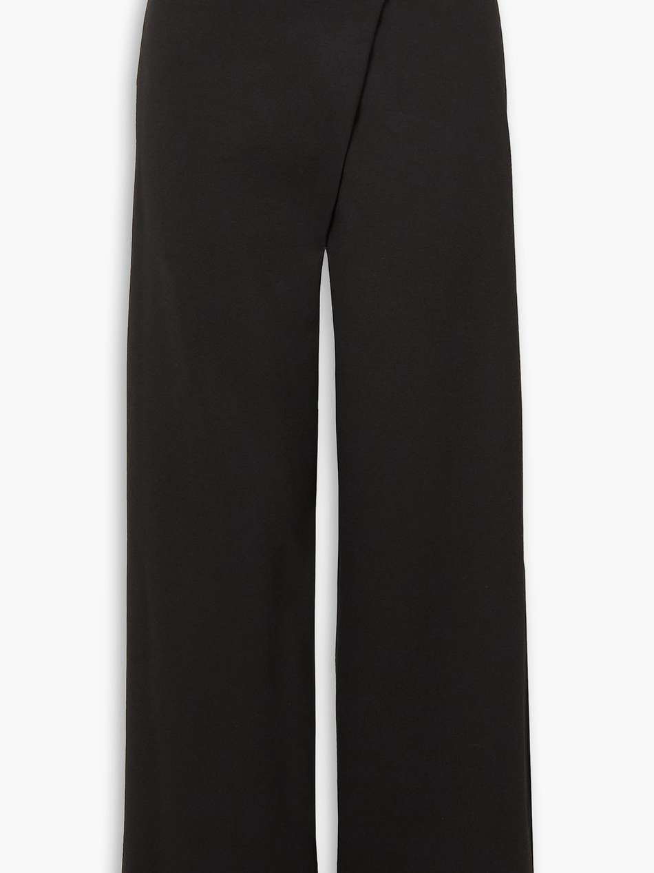 wrap-effect jersey wide-leg pants