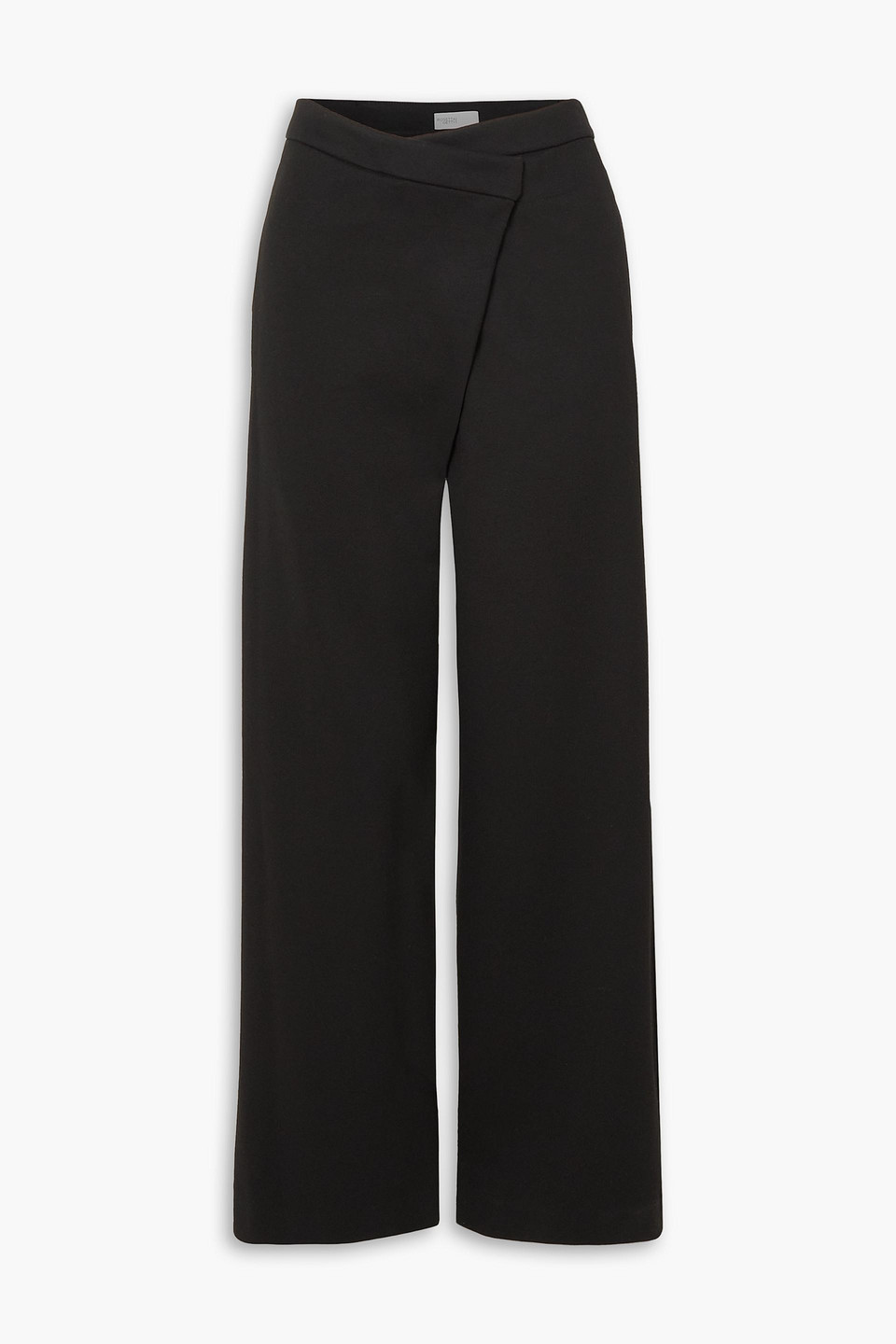 Rosetta Getty Wrap-effect Jersey Wide-leg Pants In Black