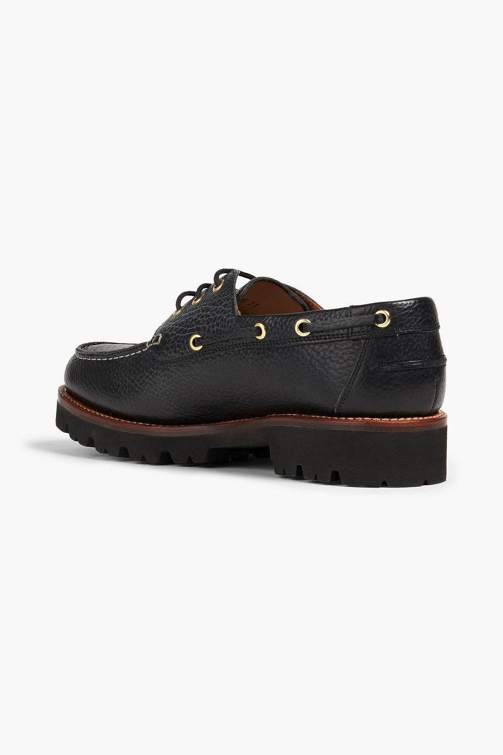 Black Dempsey textured-leather boat 