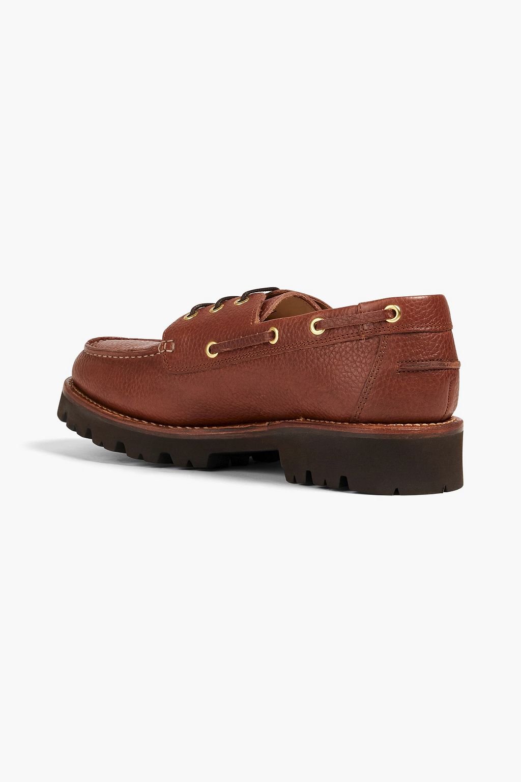 GRENSON Dempsey textured-leather boat shoes