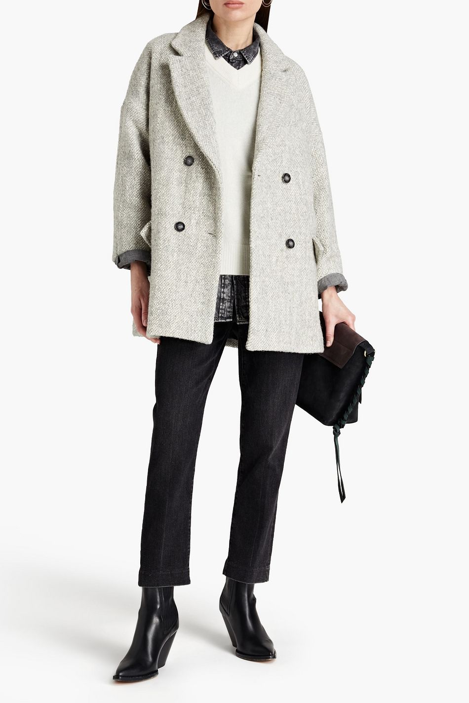 BA&SH Charly doublebreasted woolblend bouclé coat THE