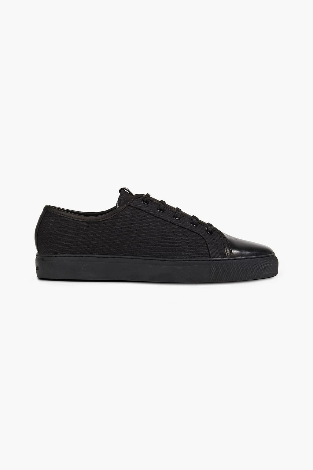 GRENSON Leather and canvas sneakers | THE OUTNET