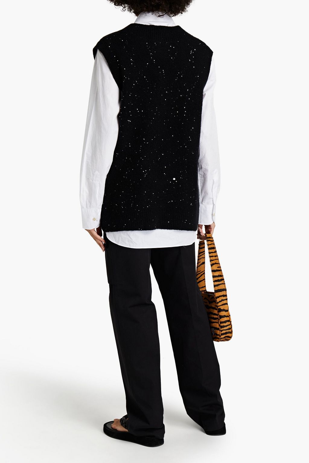 AUTUMN CASHMERE Weste aus einer Kaschmirmischung mit Pailletten