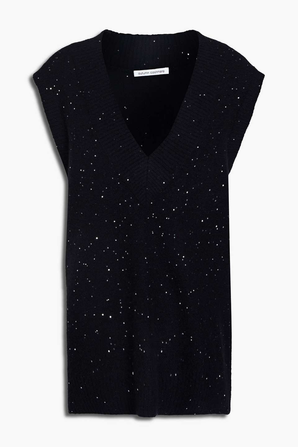 Autumn Cashmere Sequin-embellished cashmere-blend vest