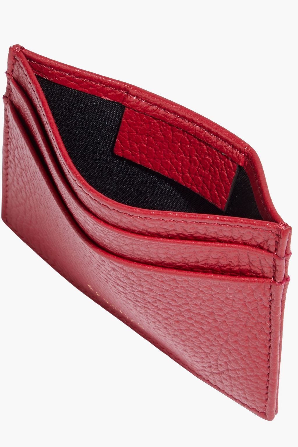 SERAPIAN Pebbled-leather cardholder