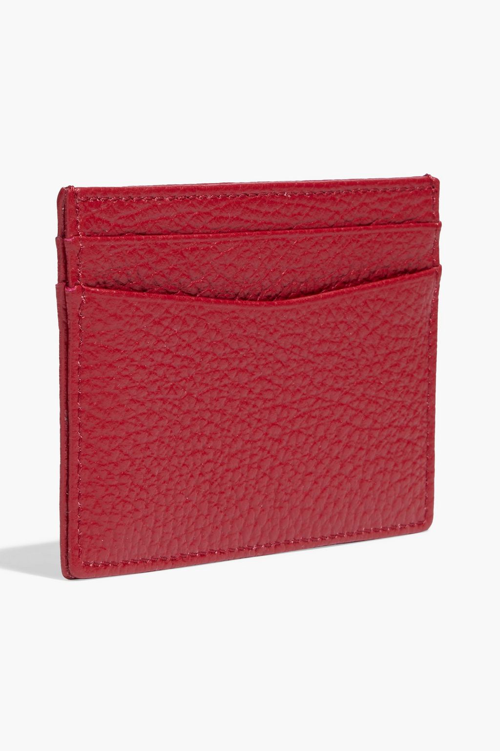 SERAPIAN Pebbled-leather cardholder