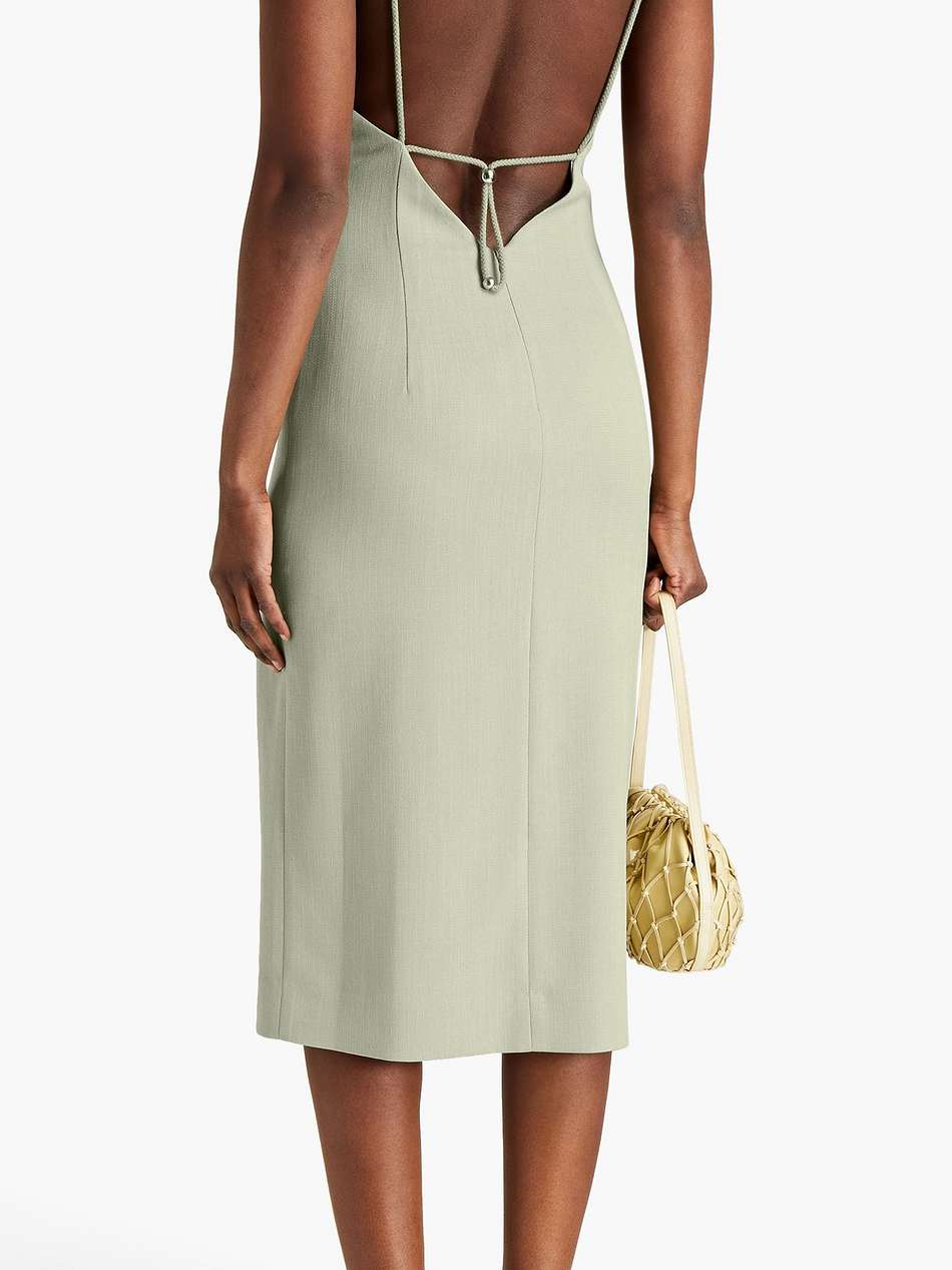 open-back woven midi dress