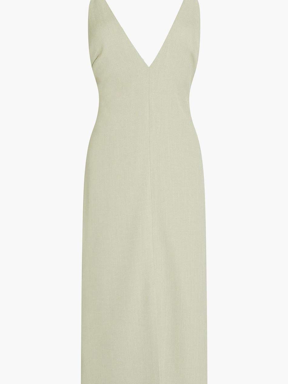 open-back woven midi dress