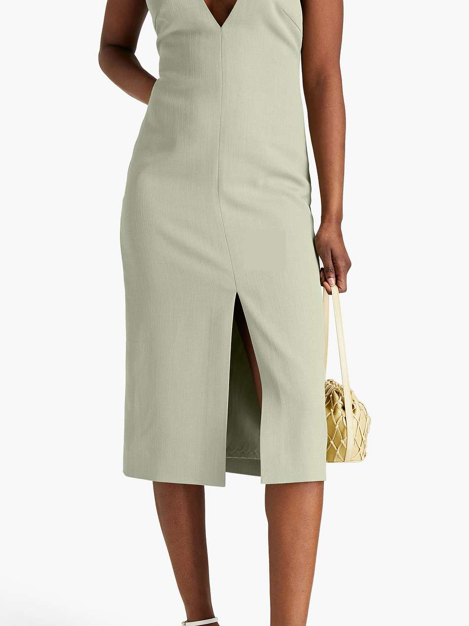 open-back woven midi dress
