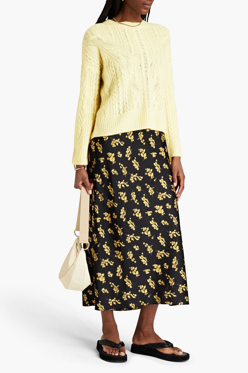 VINCE. Mélange cable-knit sweater