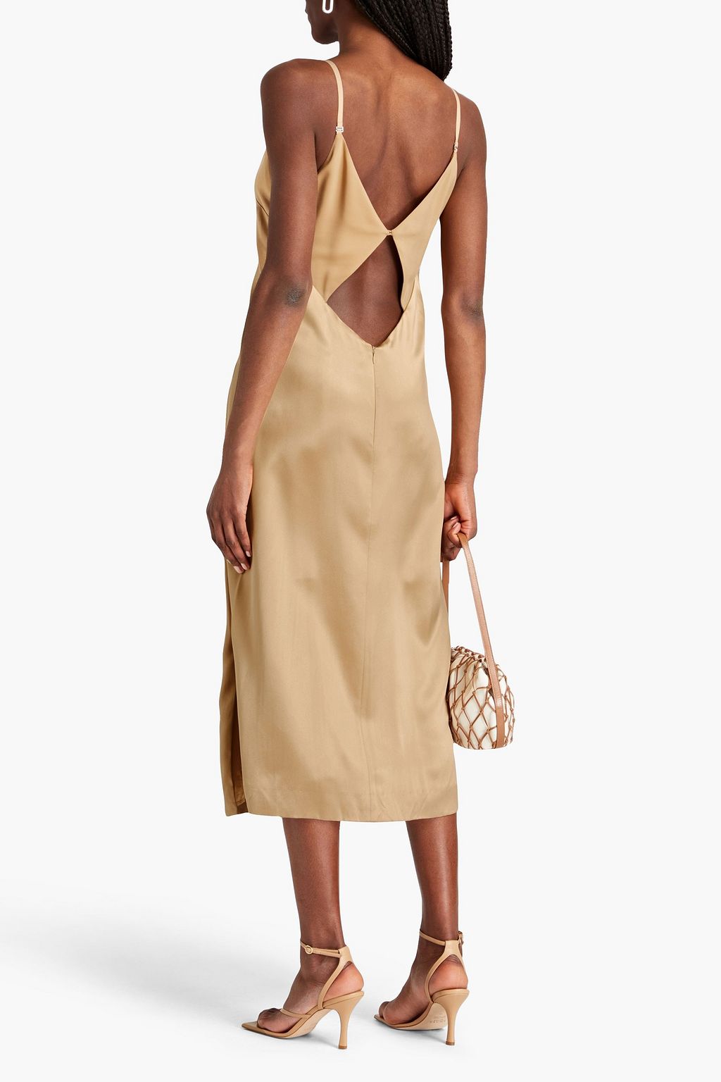 DION LEE Cutout silk-satin crepe midi dress
