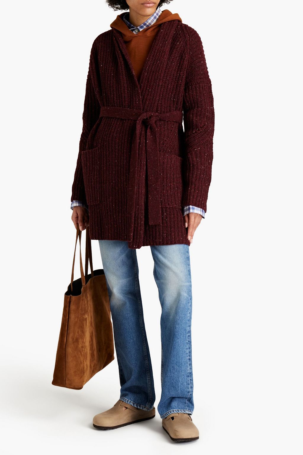 RAG & BONE Ribbed Donegal recycled wool-blend cardigan