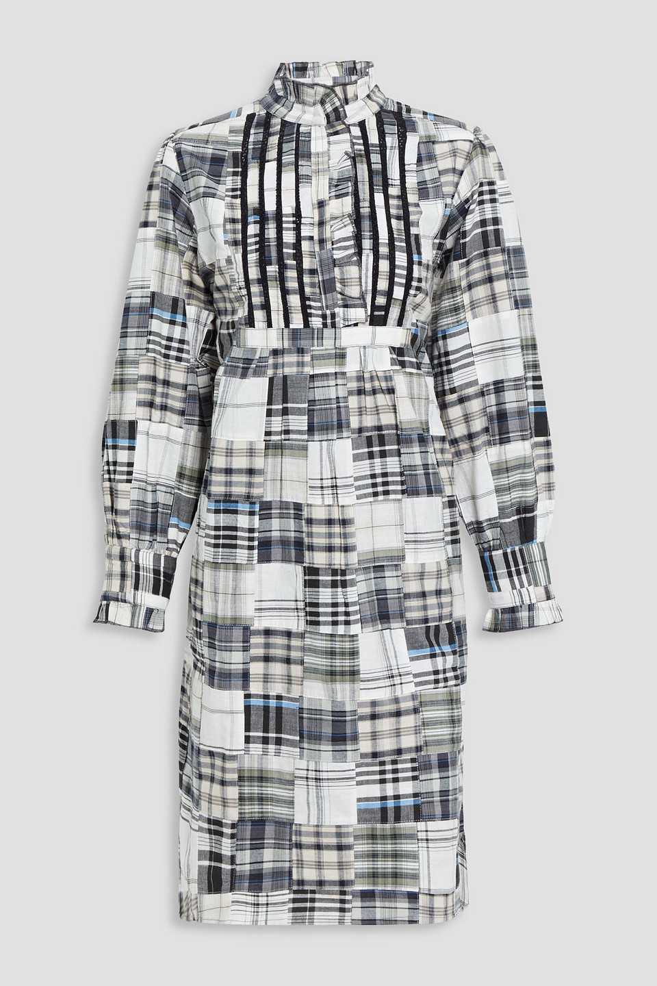 Jerro patchwork checked cotton dress