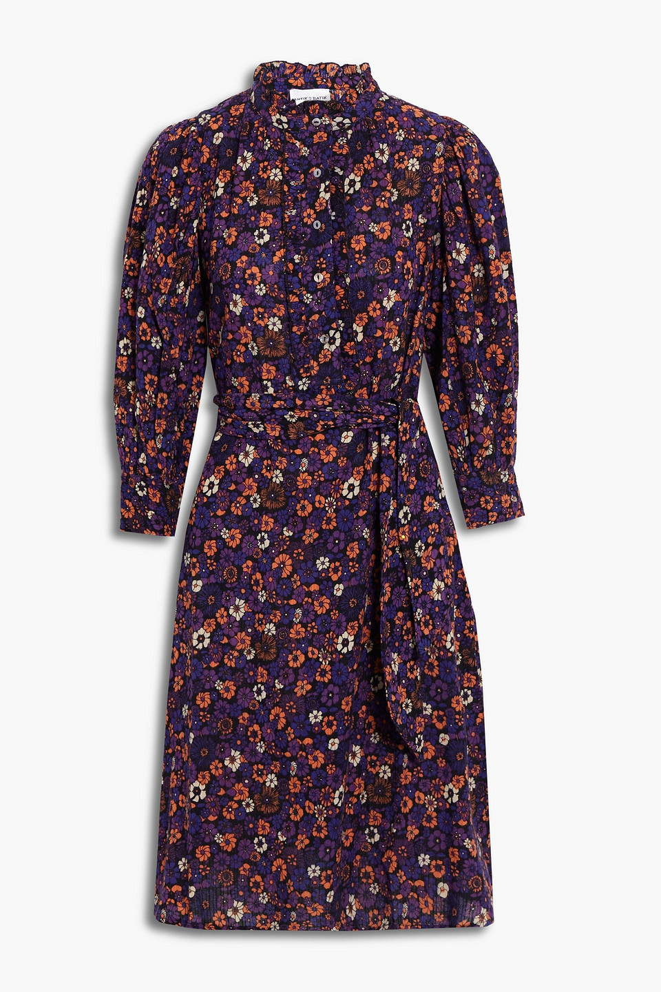 Antik Batik Paoli belted floral-print cotton-voile dress