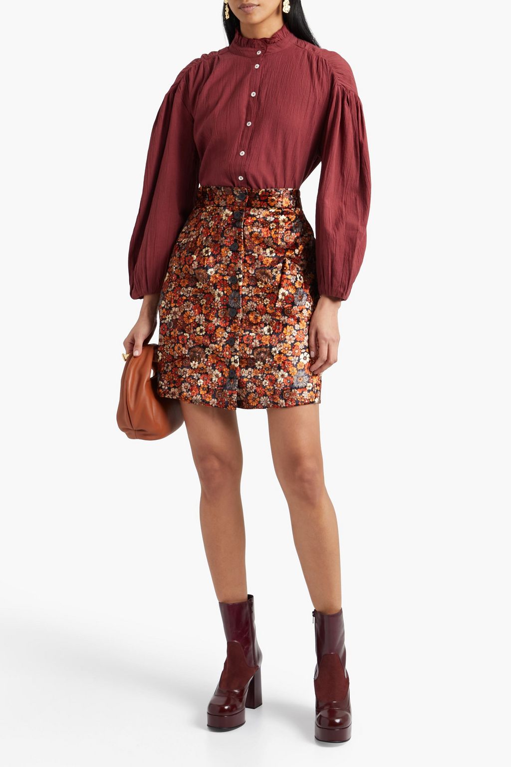 ANTIK BATIK Eugenie gathered striped cotton blouse