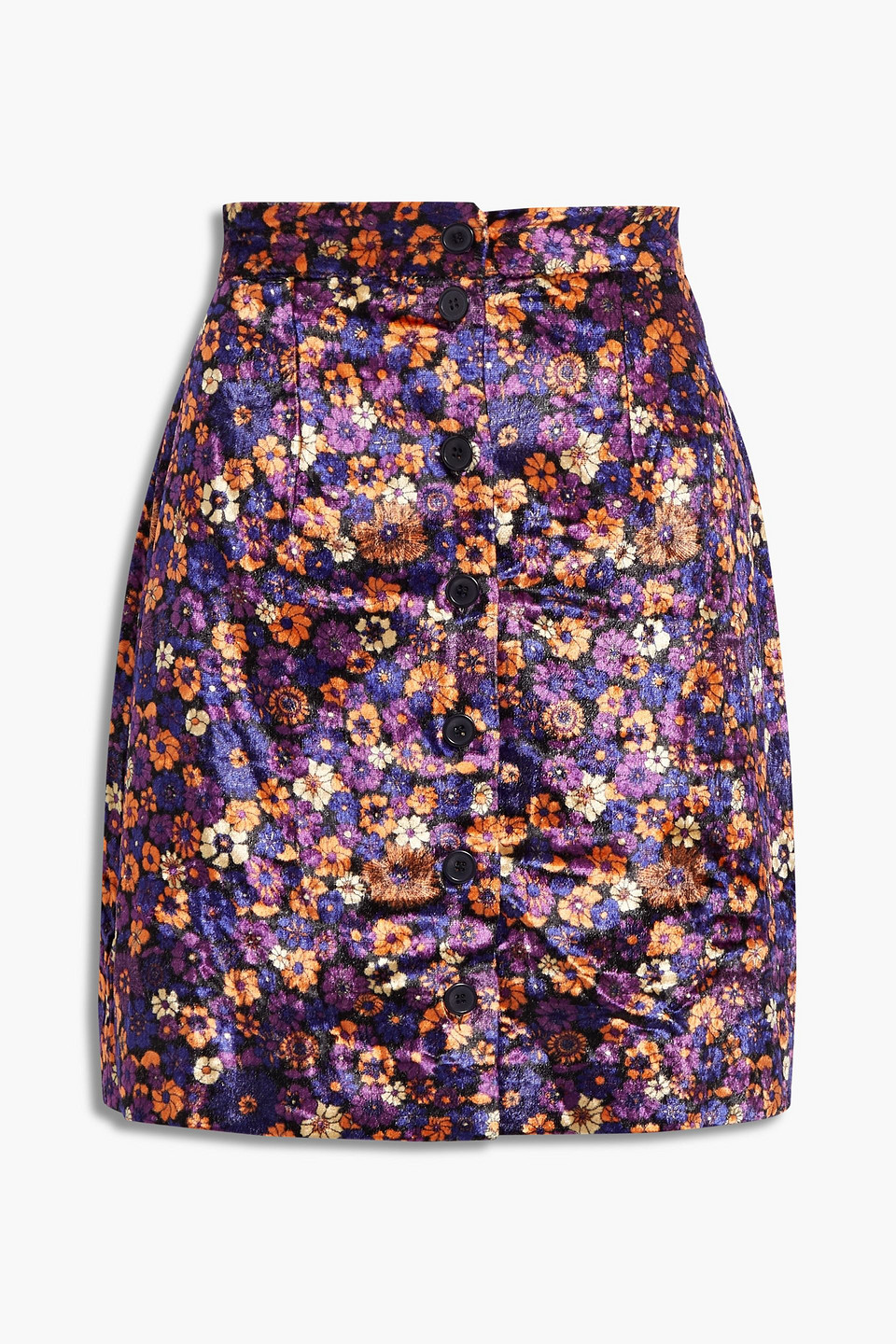 Antik Batik Paoli floral-print velvet mini skirt