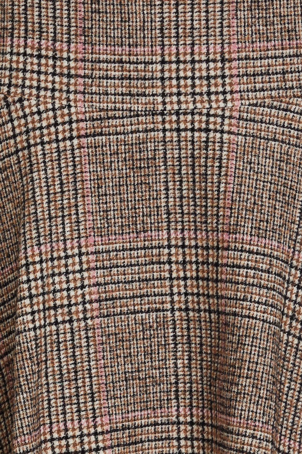 BRUNELLO CUCINELLI 하운즈투스 브러시드 울 혼방 플레어 미니 스커트