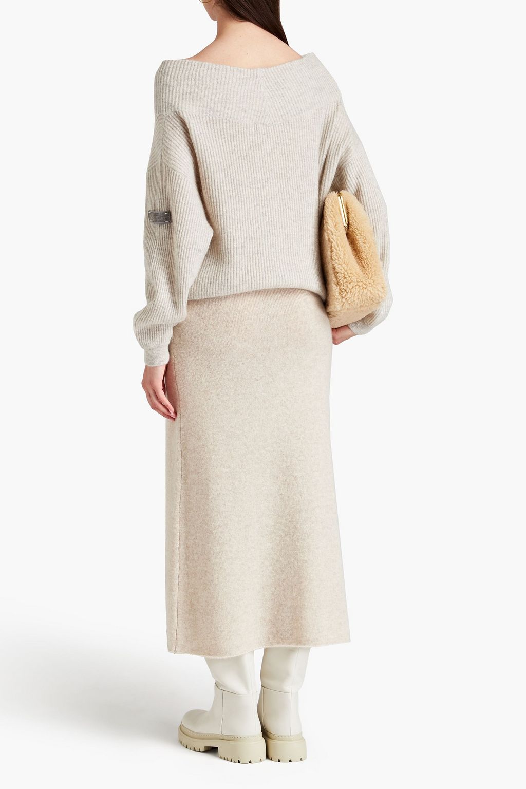 BRUNELLO CUCINELLI Rippstrickpullover mit Zierperlen