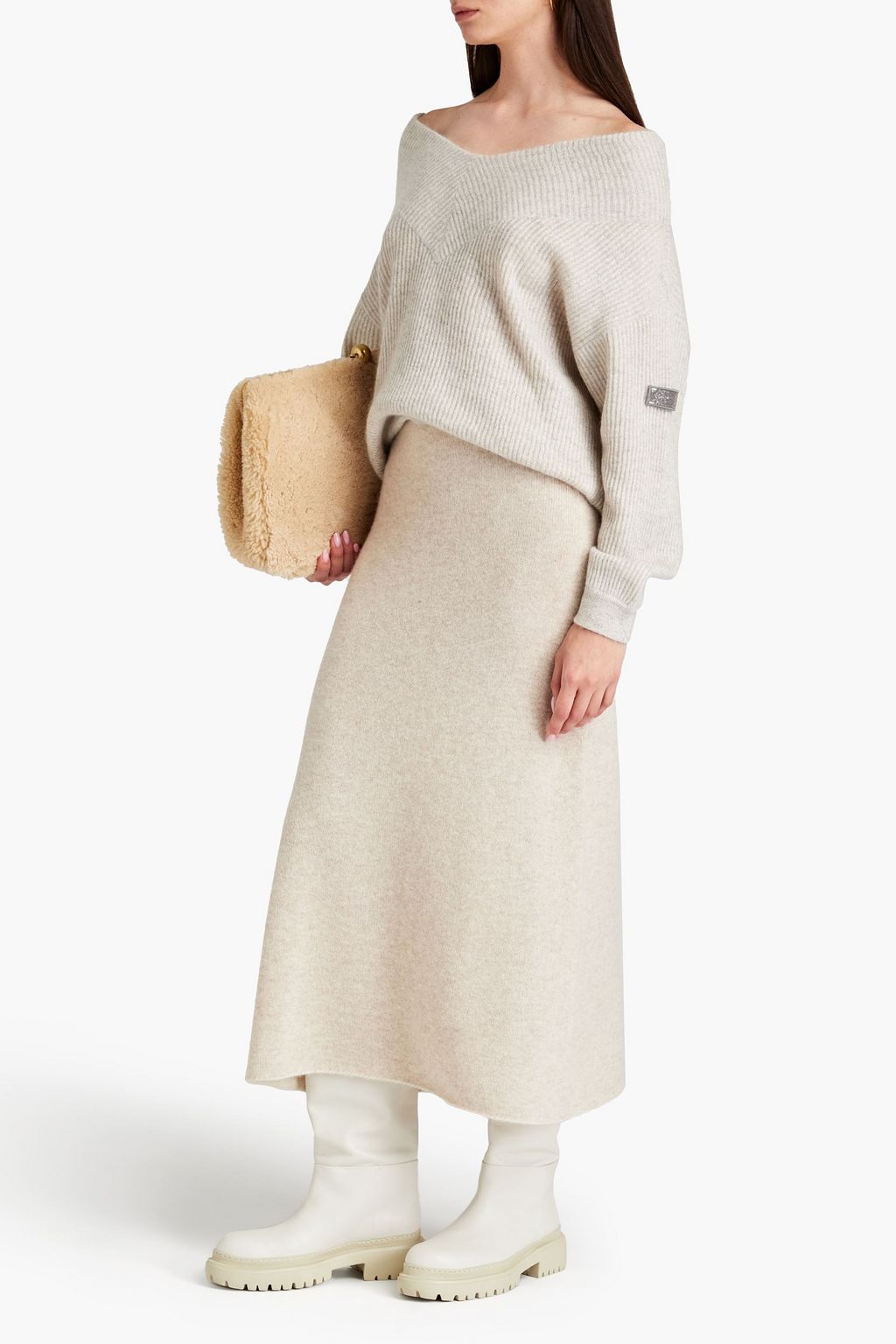 BRUNELLO CUCINELLI Rippstrickpullover mit Zierperlen