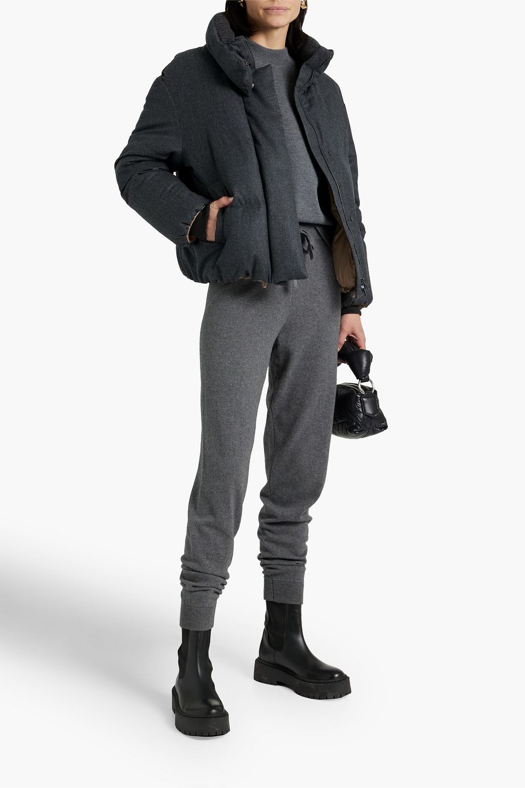 BRUNELLO CUCINELLI Daunenjacke aus gesteppter Wolle mit Verzierung