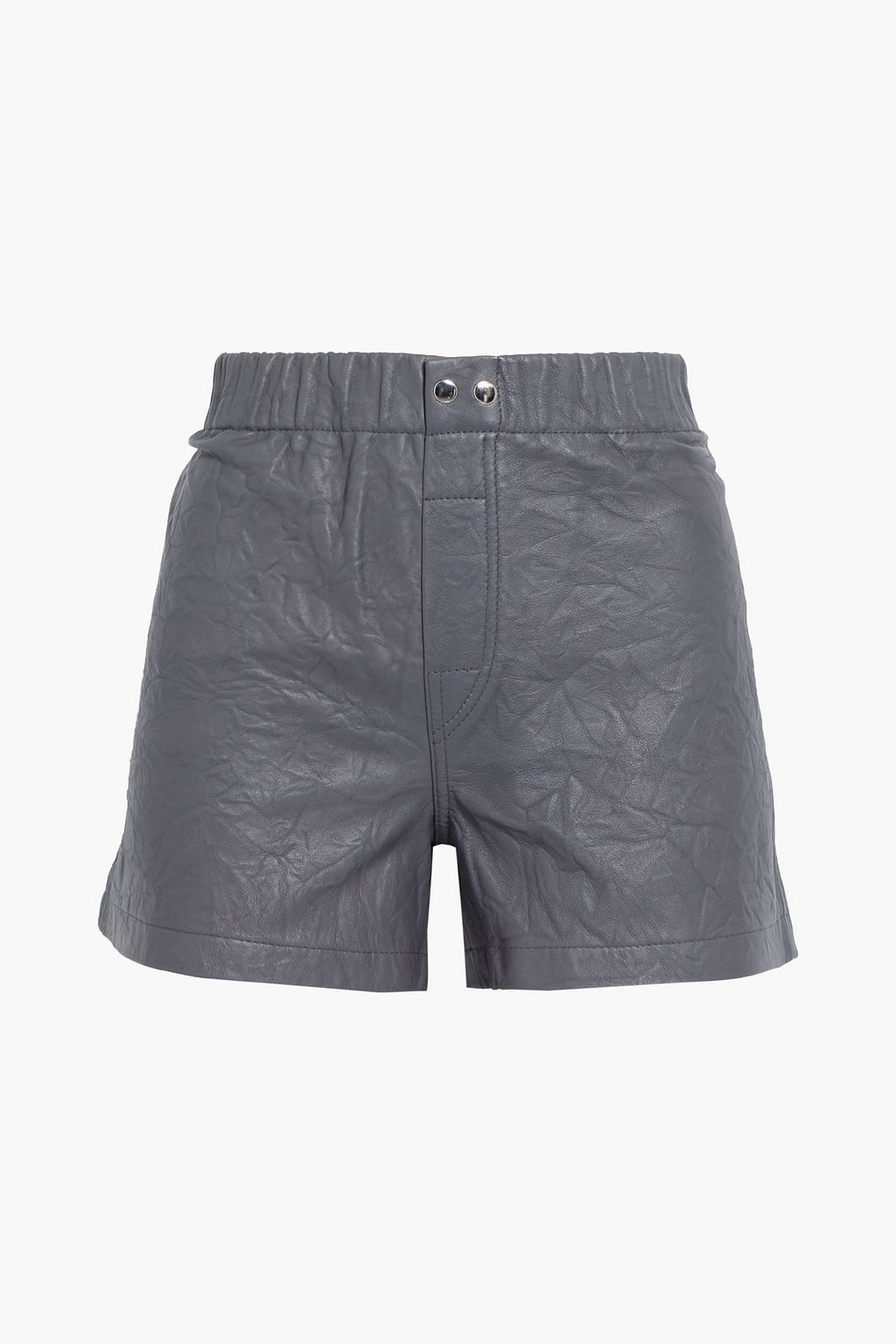 Gray Lilly crinkled-leather shorts 