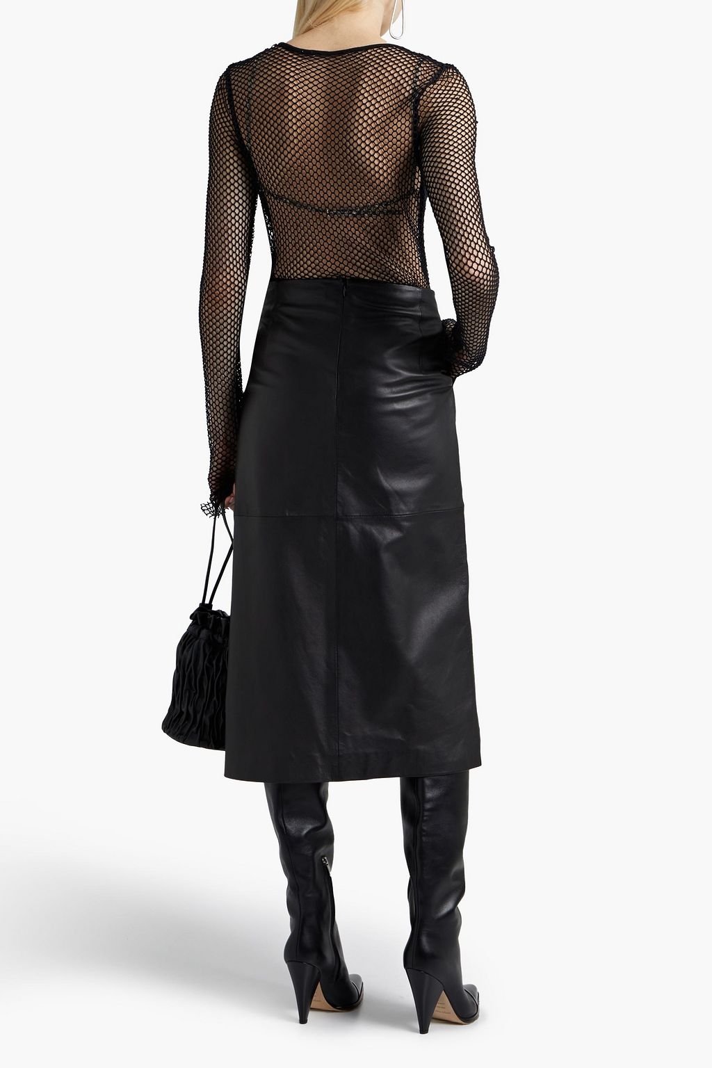 MUUBAA Zoe leather midi skirt