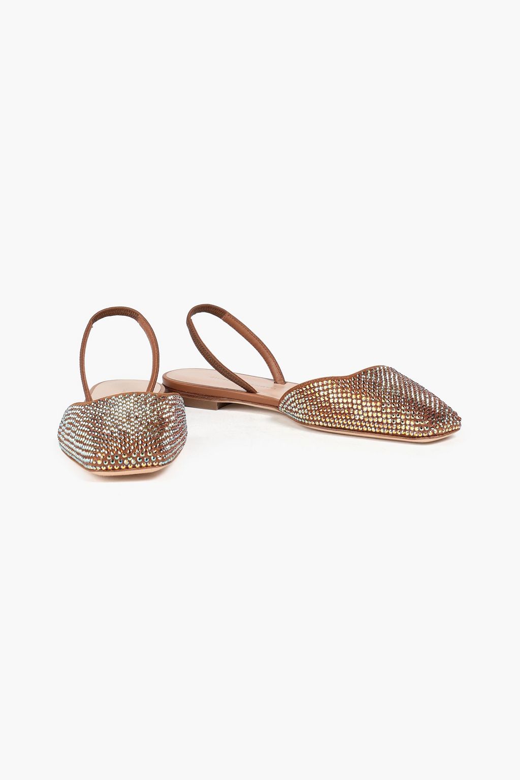 GIUSEPPE ZANOTTI Apigalle 装飾付き レザー スリングバック フラットシューズ