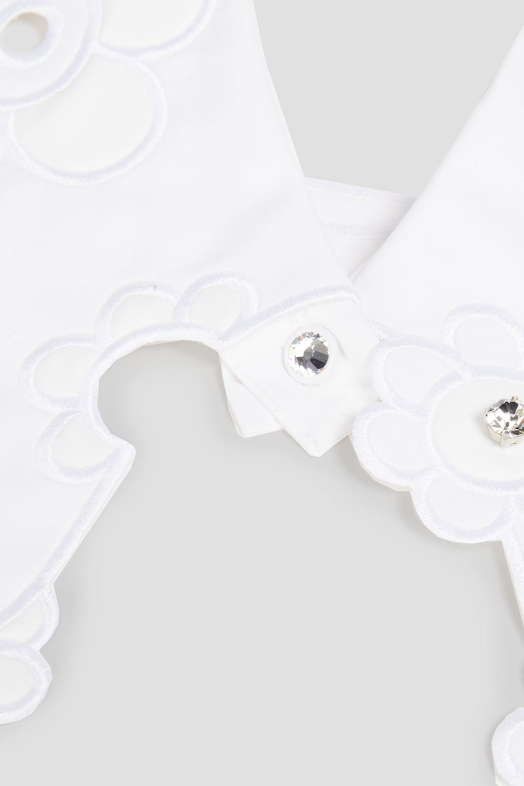VIVETTA Embellished cotton-blend poplin collar