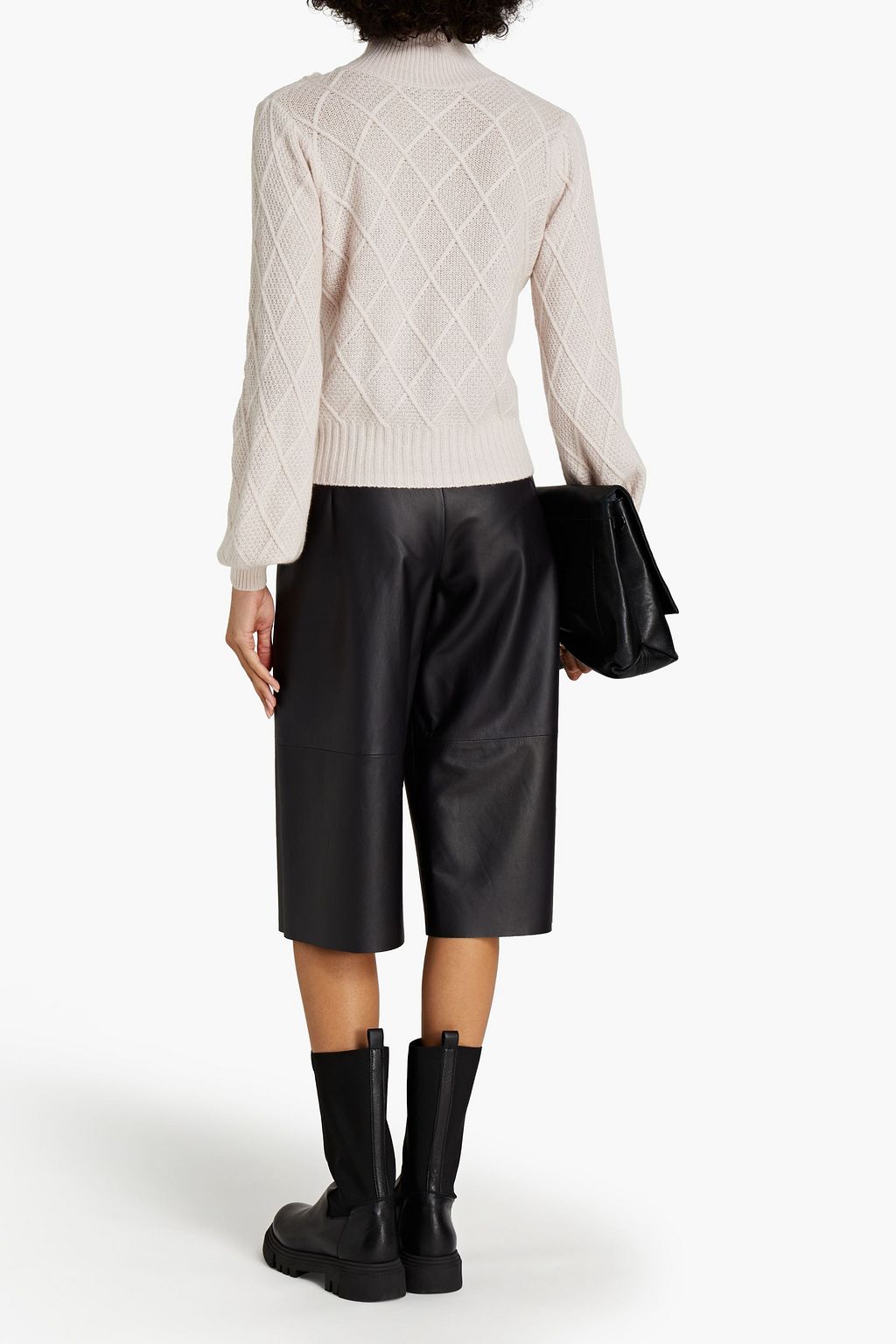 AUTUMN CASHMERE Crochet-knit turtleneck sweater