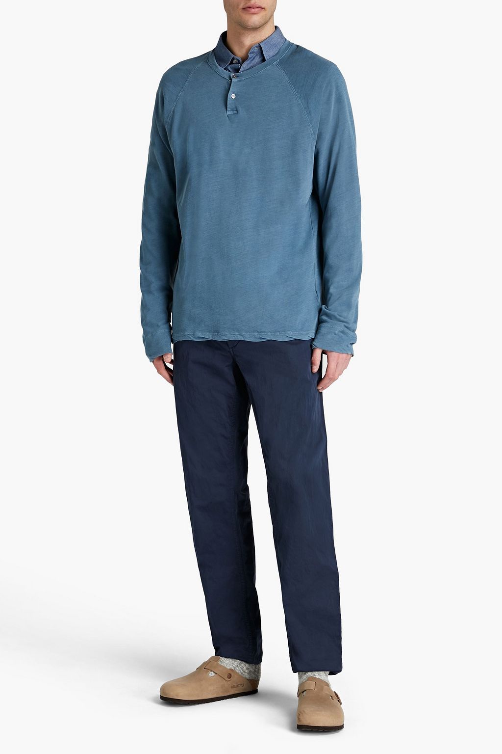 JAMES PERSE Cotton-jersey Henley T-shirt