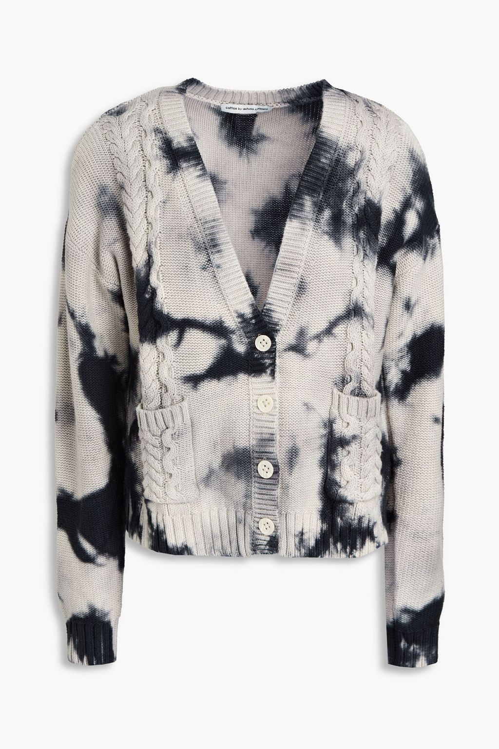 Light gray Tie-dyed cable-knit cotton cardigan | COTTON BY AUTUMN CASHMERE | THE OUTNET