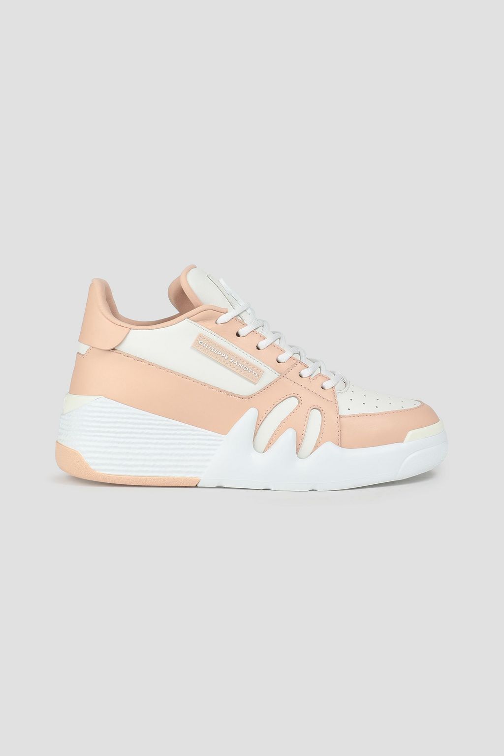 GIUSEPPE ZANOTTI Two tone leather wedge sneakers THE OUTNET