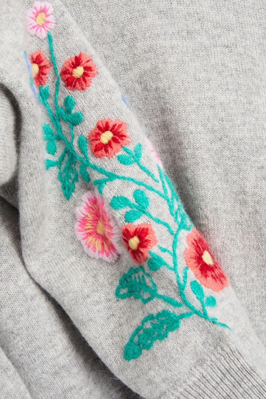 AUTUMN CASHMERE Embroidered mélange cashmere sweater