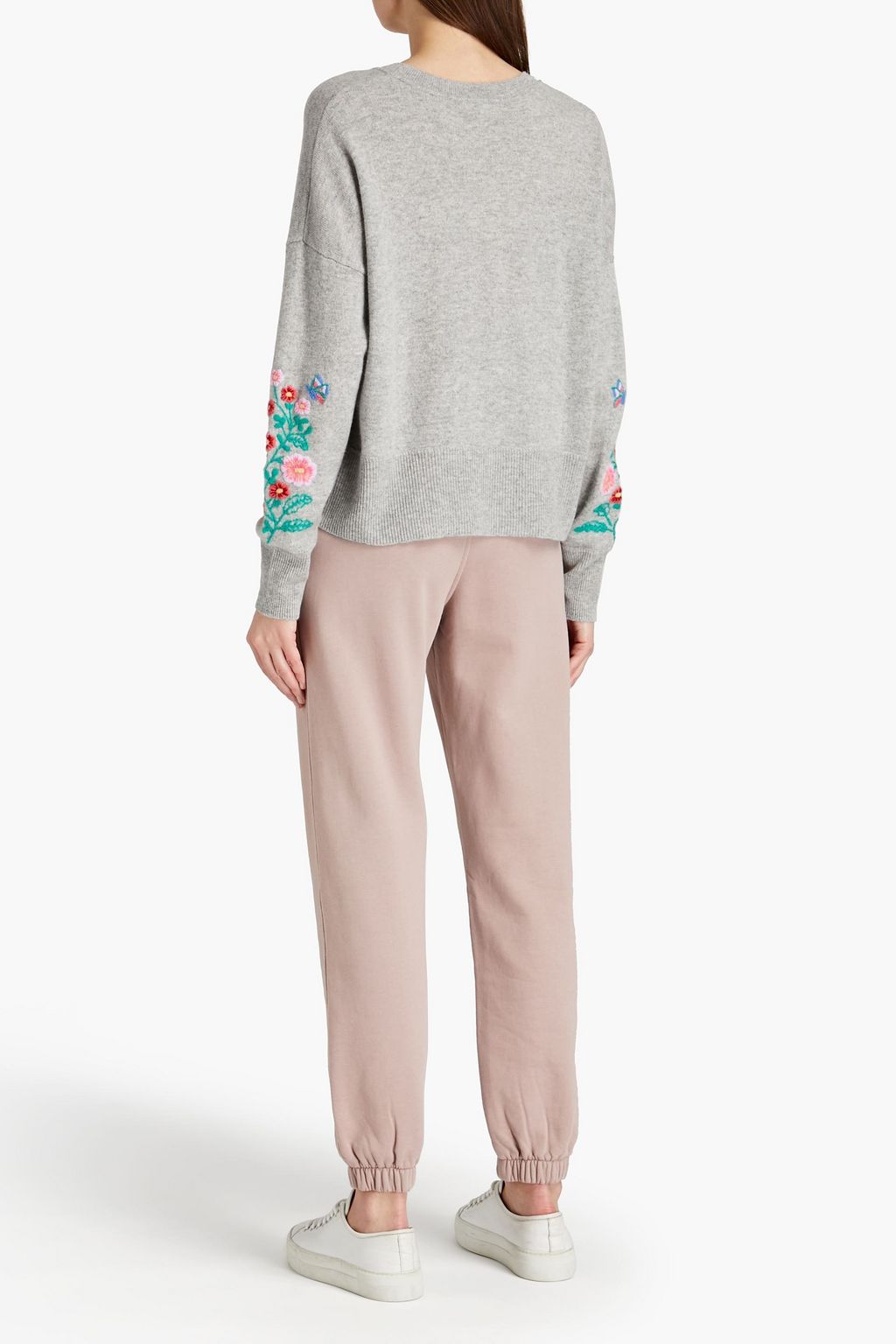 AUTUMN CASHMERE Embroidered mélange cashmere sweater