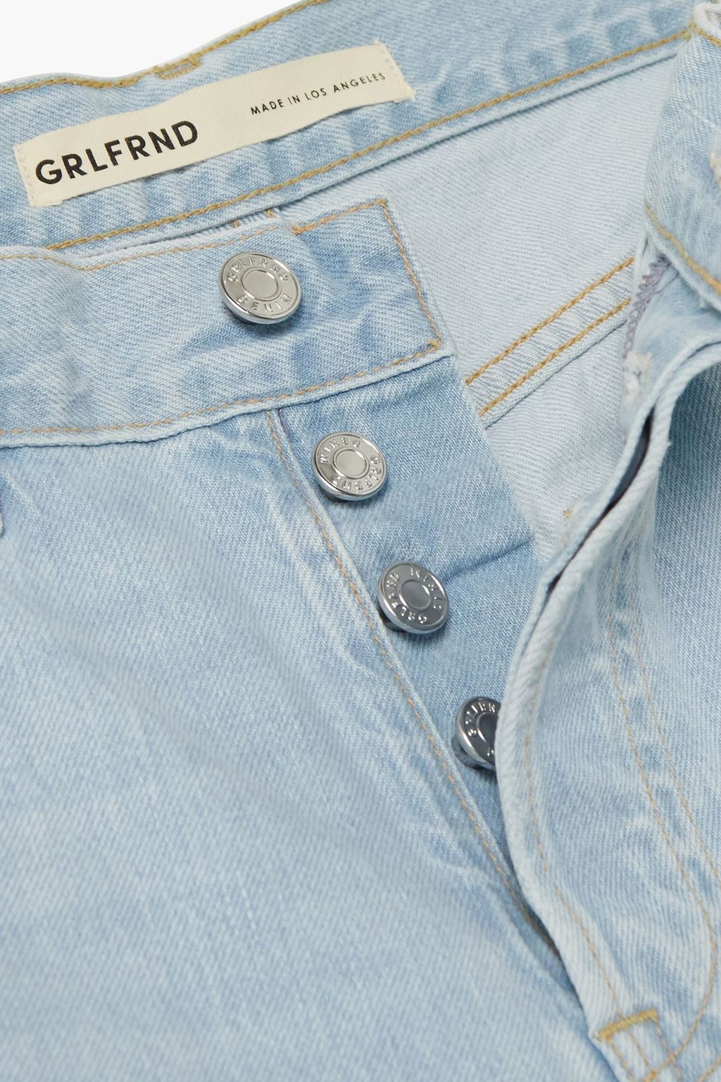 GRLFRND Bella distressed cutout mid-rise straight-leg jeans
