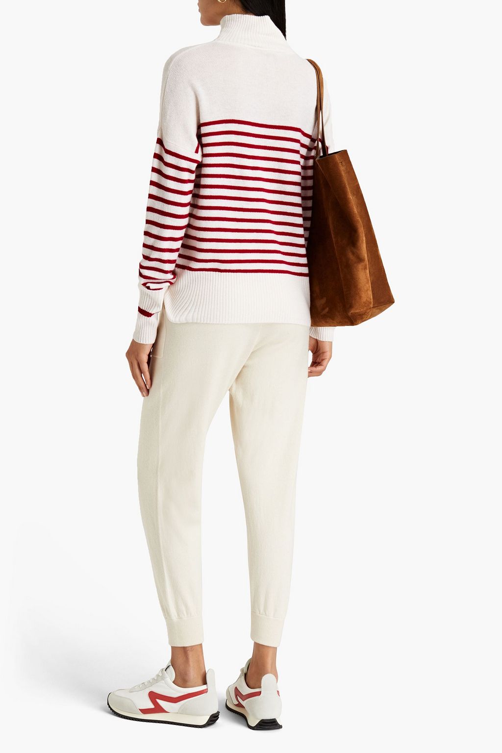 AUTUMN CASHMERE Striped cashmere turtleneck sweater