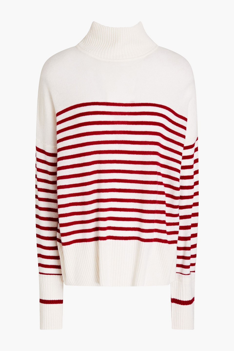 Autumn Cashmere Striped cashmere turtleneck sweater