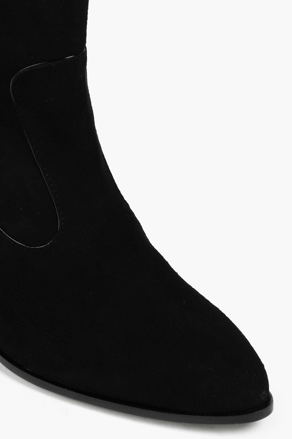GIUSEPPE ZANOTTI حذاء بوت بطول  الكاحل من الجلد السويدي بحواف من الجلد اللامع
