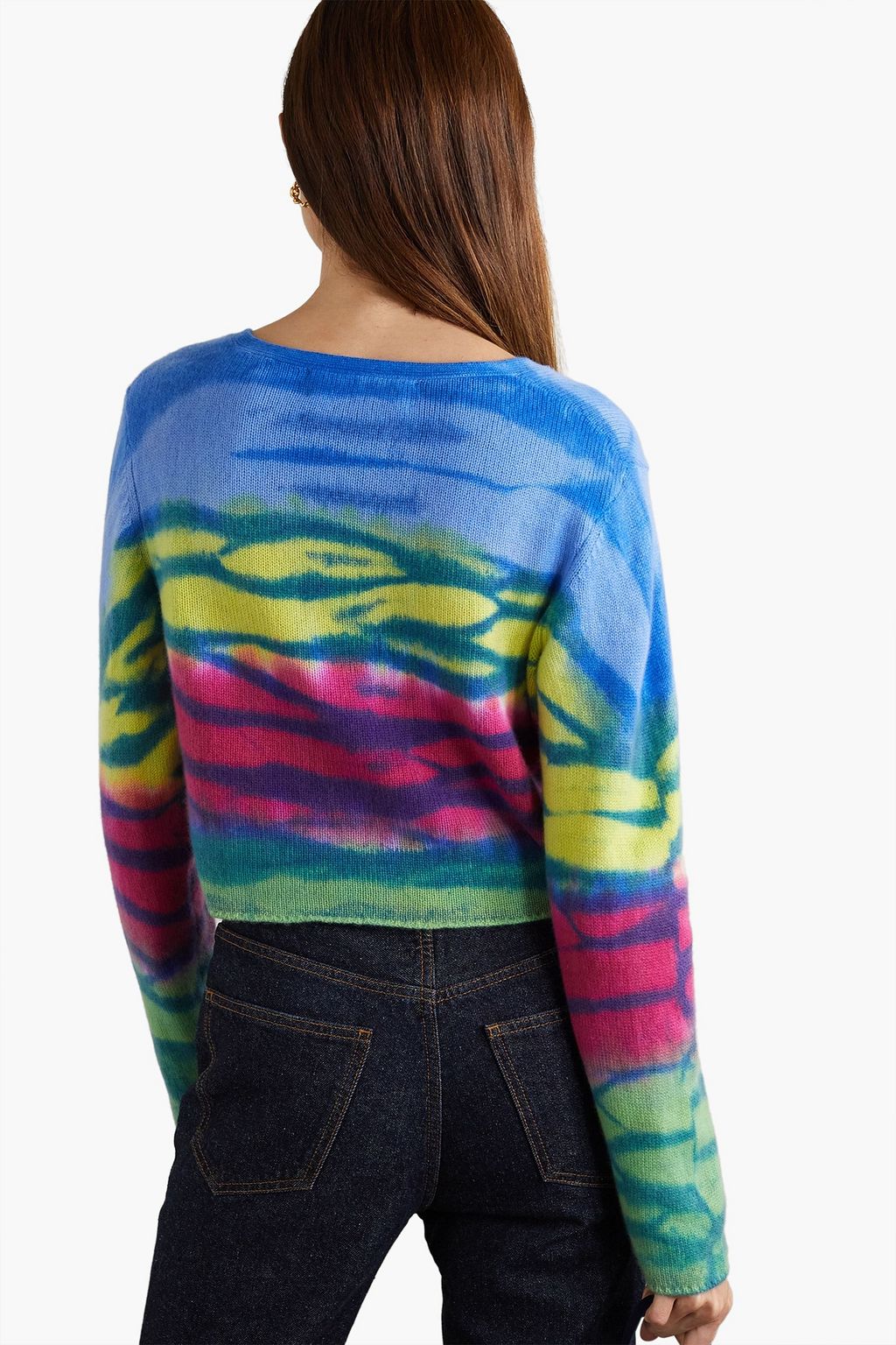 THE ELDER STATESMAN Frank Cropped Cardigan aus Kaschmir mit Batikmuster