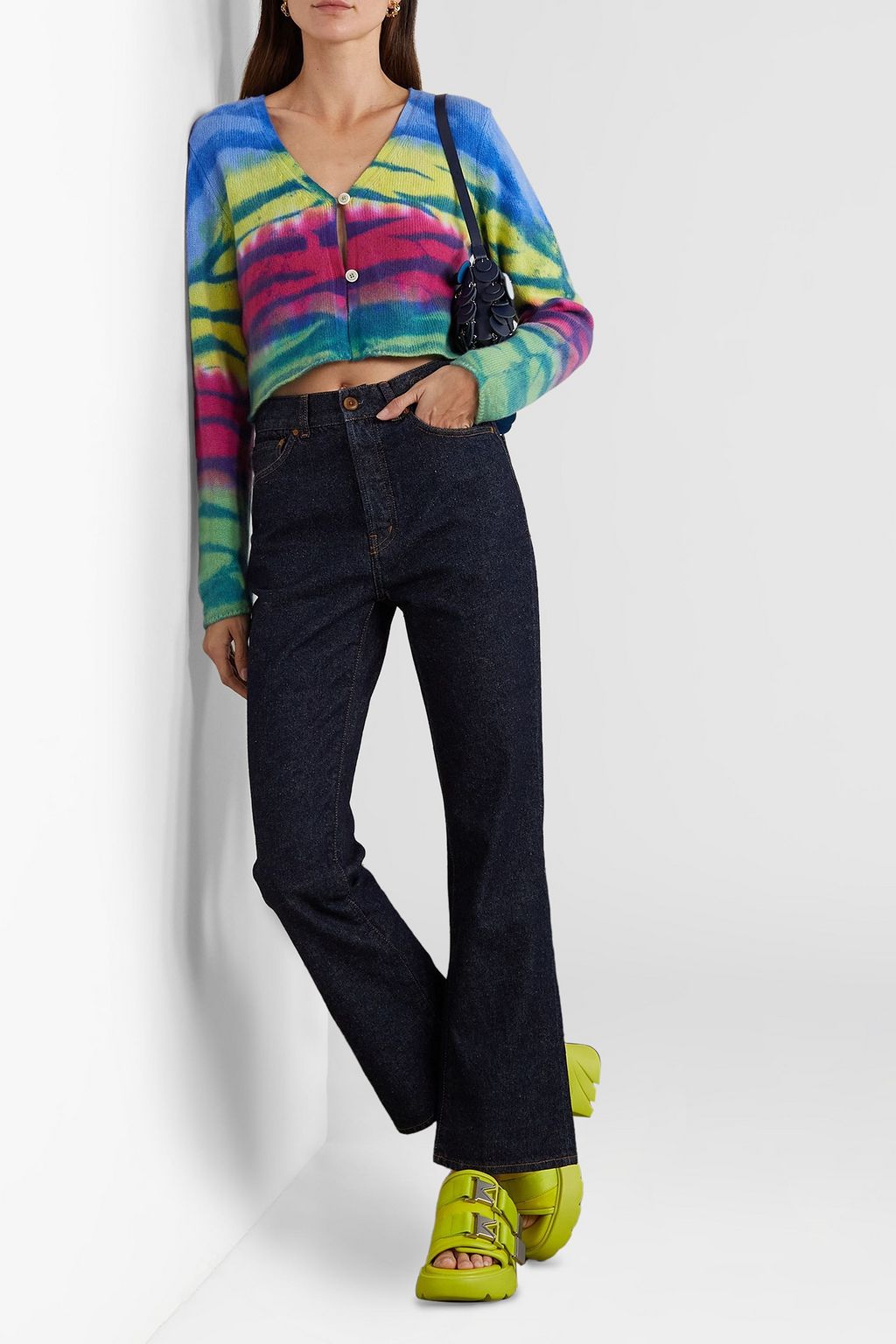 THE ELDER STATESMAN Frank Cropped Cardigan aus Kaschmir mit Batikmuster