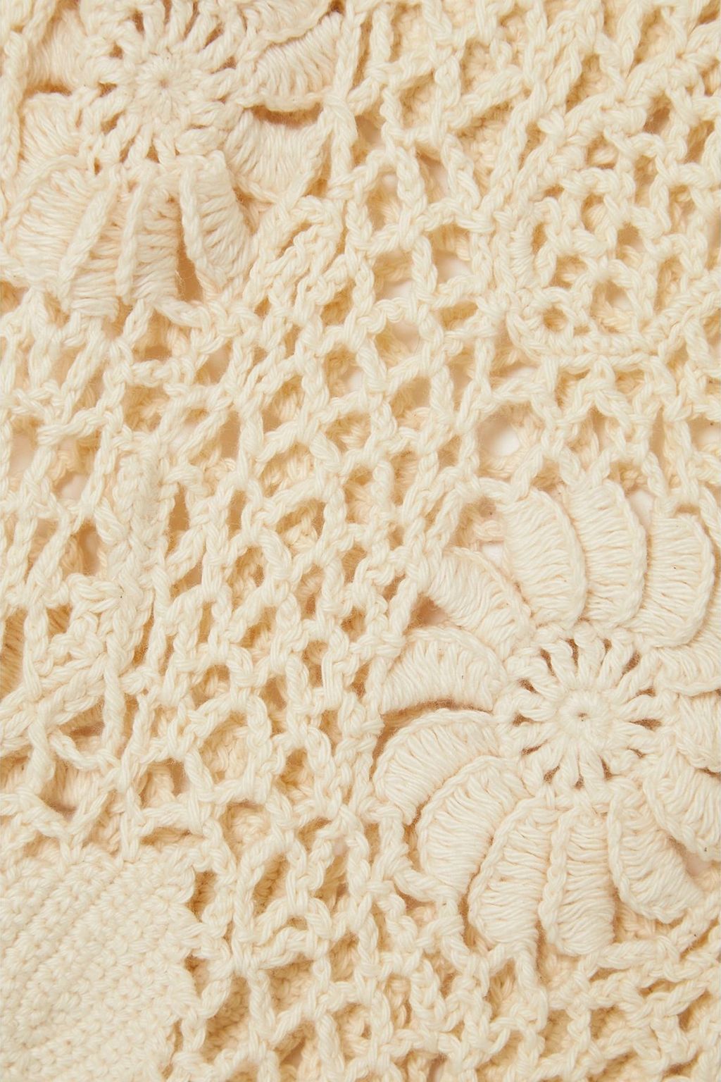 THE ELDER STATESMAN Crocheted cotton wide-leg pants