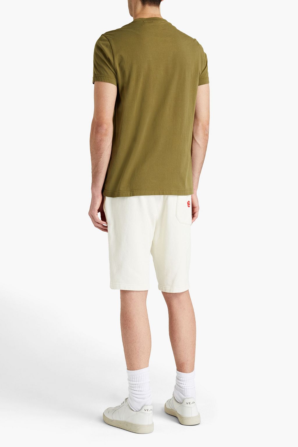 ASPESI Printed French cotton-terry shorts